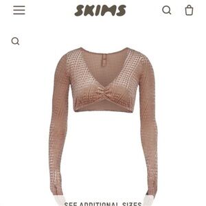 SKIMS velvet Tan Long Sleeve Blouse